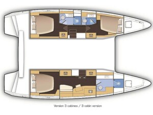 Lagoon 42 - wariant 3 kabiny