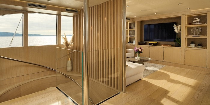 Przestrzenie wspólne luksusowego jachtu do czarteru LEO Yachting