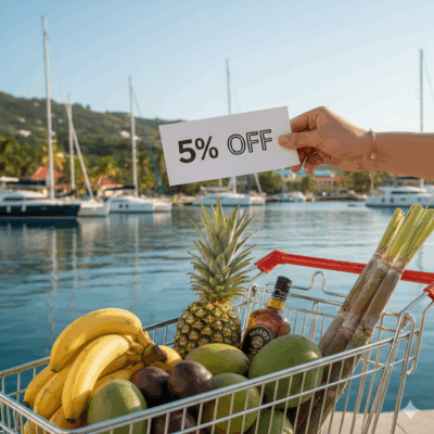zakupy z dostawą na jacht w marinie Le Marin na Martynice LEO Yachting